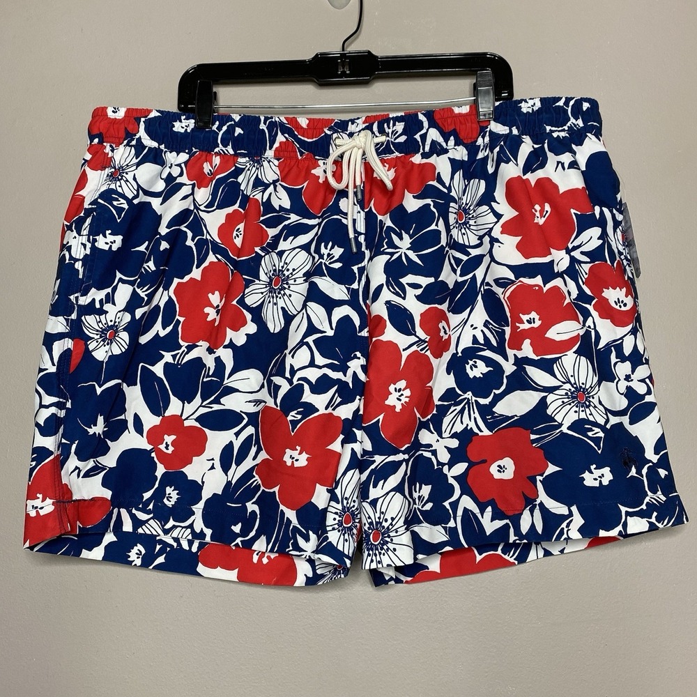Brooks Brothers Men's‎ Size XXL Swim Trunks 5" Inseam Mesh Lined Hawaiian Floral